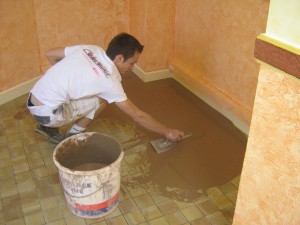 Travail de ragréage 