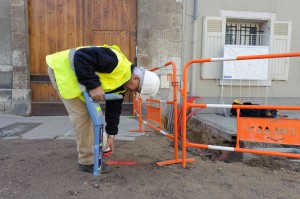 Travaux d'aménagement de la rue de Bretonnerie à Orléans