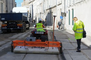 Travaux d'aménagement de la rue de Bretonnerie à Orléans